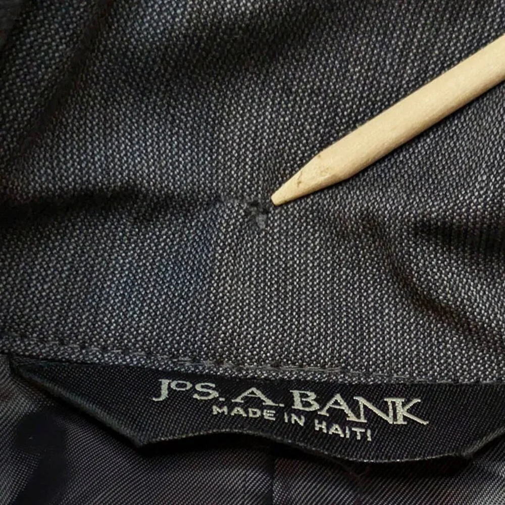 Jos A Bank Classic Collection Blazer Mens 38R 100%‎ Wool Gray 2 Button Dual Vent